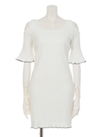 オープンショルダーフリルSLV OP/WHT