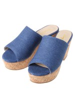 コルク底オープントゥサンダル/キャメル