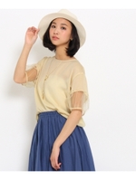 special for anatelie チュール使いブラウス/アイボリー(004)