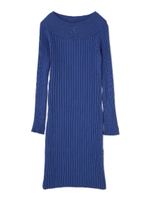 ワイドＲＩＢ　ＯＰニットワンピース/ブルー(110)