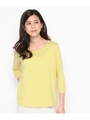 七分袖ラウンドネックプルオーバー/レモンイエロー(031)