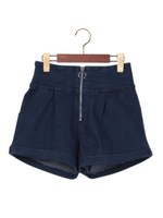 前ZIPハイウエストショート/パンツ/クロ