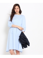 【VERY4月号掲載】サファイアスムース七分袖ワンピース/ライトブルー(091)