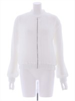 ランダムプリーツブルゾン/ホワイト