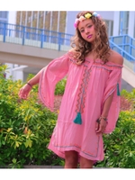 【anap mimpi】刺繍デザインオフショルダーチュニック/GRY