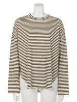 【BED&BREAKFAST】COMPACT STRIPE Long Sleeves/BEIGE MIX