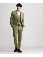 ピークドラペル3ピーススーツ/カーキ(027)