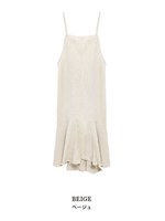 ヘムフレアリネンワンピース/ベージュ