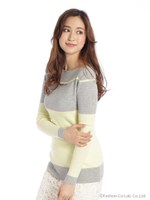 ボーダーニット/パウダーピンク