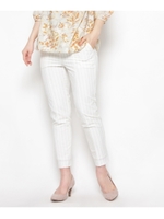 ラフィネストライプテーパードパンツ/ホワイト(301)