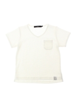 【KIDS】DRY MIX ワッフルVネック半袖TEE/T.GRY