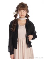 プチリボン付きフーディブルゾン/アイボリー