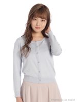 装飾刺繍カーディガン/ライトブルー