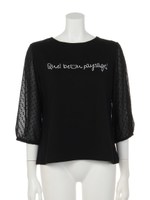 ナイスビューシフォンスリーブトップス/ピンクベージュ