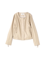 《BLANCHIC》レザーブルゾン/アイスグレー(020)