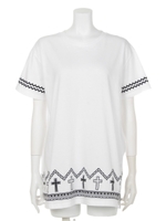 【ANAP】クロスプリントTシャツチュニック/WH