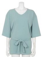 【ANAP】ウエストリボン付リブトップス/ラベンダー(023)