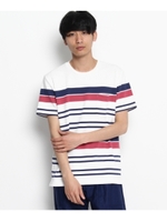 リップルパネルボーダー柄プルオーバー/レッド(362)