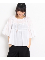 moi non plus ティアードコットンブラウス/ホワイト(001)