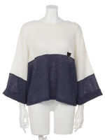 のぞきみコビニャーバイカラープルオーバー/ネイビー