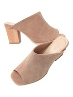 オープントゥサボサンダル/PU/ブラック