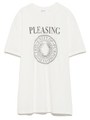 サークルモチーフプリントTシャツ/WHT