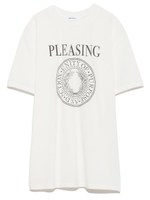 サークルモチーフプリントTシャツ/WHT