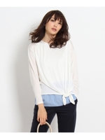 裾リボンドレーププルオーバー/ネイビー(093)