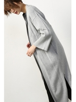 【AZUL by moussy】ワイドリブロングニットカーデ/O/WHT