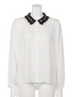 コビニャースカラップブラウス/オフ