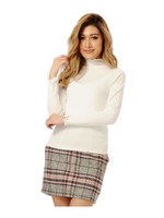 ボトルネックリブTOP/BEIGE