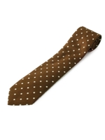 FRANCO BASSI シルクDOTプリントネクタイ/ブラウン(742)