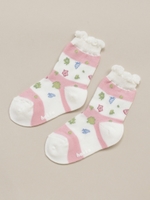 BABY　ボーダーフラワーマリンJQ　SOCKS/ブルー
