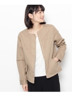 ノーカラーミリタリージャケット/キャメル(041)