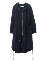 フード付タッサーロングコート/オフホワイト