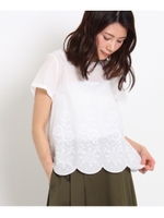 haupia スカラップ刺しゅうシャツ/アイボリー(104)