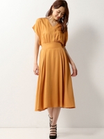 【WEB限定】◎JCTM ウエストベルト切替 ワンピース/YELLOW