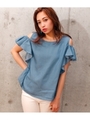 【chille anap】DENIMフリルデザイントップス/BL