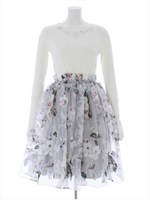 オーガンジードッキングワンピ/グレー