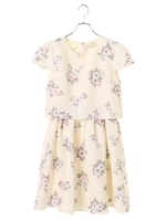 フラワードッキングワンピース/サックスブルー