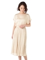 モイストサテンギャザーワンピース/ベージュ(040)