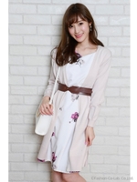 洗えるシンプルロングカーディガン/ライトグレー