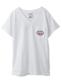 OVAL LOGO V-NECK S/S TEE/ブラック