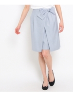 リボンラップ風スカート/ライトブルー(091)