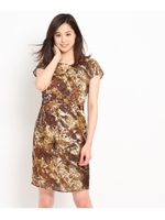 （洗える）レオパード風ワンピース/ベージュ(152)