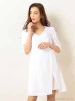 カシュクール風シャツワンピース/オフホワイト