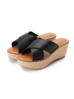 クロス厚底サンダル/ブラック(019)