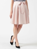 リボンベルトタックフレアースカート/ネービーブルー