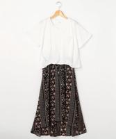 異素材ドッキングワンピース