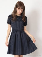 ピンストライプセーラーOP/オフホワイト